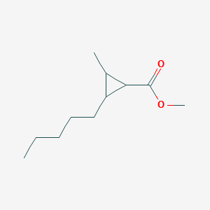 2-Methyl-3-pentylcyclopropanecarboxylic acid methyl ester structure, CAS 61452-46-8