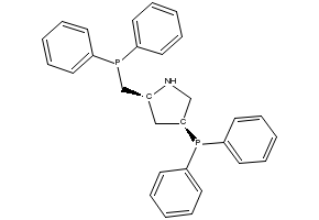(2S,4S)-4-Diphenylphosphino 2-diphenylphosphinomethyl pyrrolidine structure, CAS 61478-29-3