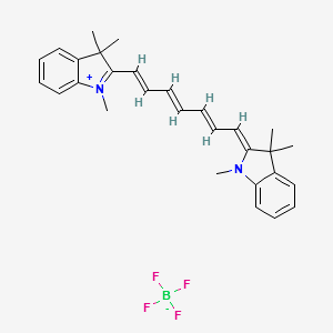 1,3,3-Trimethyl-2-[(1E,3E,5E)-7-(1,3,3-trimethyl-2,3-dihydro-1H-2-indolyliden)-1,3,5-heptatrienyl]-3H-indolium tetrafluoroborate structure, CAS 61575-73-3