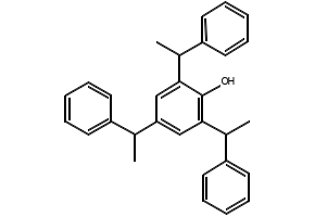 Styrenated phenol structure, CAS 61788-44-1