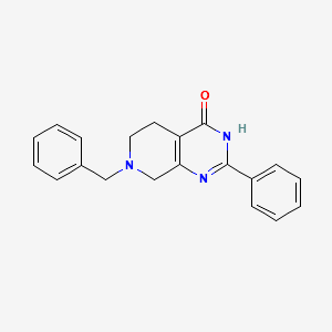 5,6,7,8-Tetrahydro-2-phenyl-7-benzylpyrido[3,4-d]pyrimidin-4(3H)-one structure, CAS 62259-93-2
