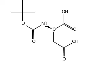 Boc-D-Aspartic acid structure, CAS 62396-48-9