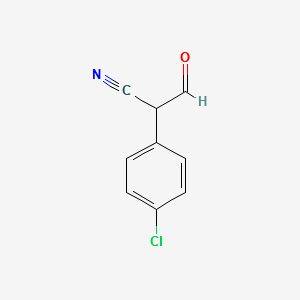 2-(4-Chlorophenyl)-2-cyanoacetaldehyde structure, CAS 62538-21-0