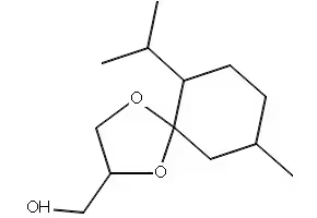 6-Isopropyl-9-methyl-1,4-dioxaspiro[4.5]decane-2-methanol structure, CAS 63187-91-7