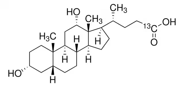 Ursodeoxycholic-24-13C acid structure, CAS 63296-46-8