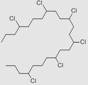 Chlorinated paraffin structure, CAS 63449-39-8