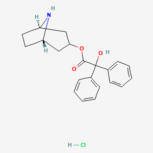 alpha-Hydroxy-alpha-phenylbenzeneacetic acid (3-endo)-8-azabicyclo[3.2.1]oct-3-yl ester hydrochloride structure, CAS 63516-30-3