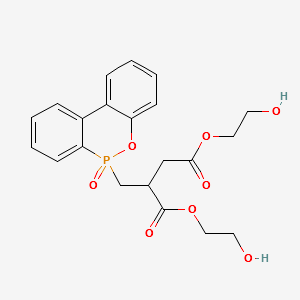 Bis(2-hydroxyethyl)(6H-dibenz[c,e][1,2]oxaphosphorin-6-ylmethyl)succinate P-oxide structure, CAS 63562-34-5
