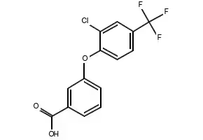 3-[2-Chloro-4-(trifluoromethyl)phenoxy]benzoic acid structure, CAS 63734-62-3