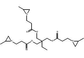 Trimethylolpropane tris(2-methyl-1-aziridinepropionate) structure, CAS 64265-57-2