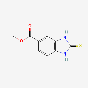 2,3-Dihydro-2-thioxo-1H-benzimidazole-5-carboxylic acid methyl ester structure, CAS 64375-41-3