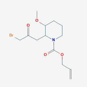 2-(3-Bromo-2-oxopropyl)-3-methoxy-1-piperidinecarboxylic acid 2-propenyl ester structure, CAS 64544-00-9