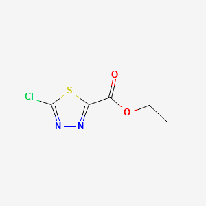 Ethyl 5-chloro-1,3,4-thiadiazole-2-carboxylate structure, CAS 64837-49-6