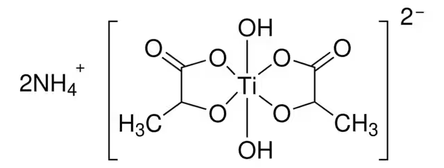 Dihydroxybis(ammonium lactato)titanium(IV) structure, CAS 65104-06-5