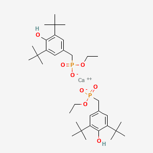Calcium bis[monoethyl(3,5-di-tert-butyl-4-hydroxylbenzyl)phosphonate] structure, CAS 65140-91-2