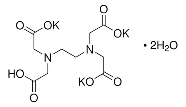Ethylenediaminetetraacetic acid tripotassium salt dihydrate structure, CAS 65501-24-8