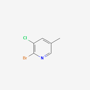 2-Bromo-3-chloro-5-methylpyridine structure, CAS 65550-81-4