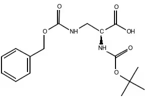 (S)-2-[(tert-Butoxycarbonyl)amino]-3-(benzyloxycarbonylamino)propionic acid structure, CAS 65710-57-8