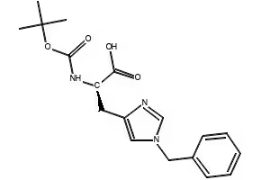 N-Boc-1-phenylmethyl-D-histidine structure, CAS 65717-64-8