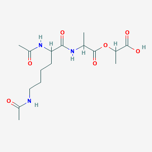 N,N'-Diacetyl-lysinyl-D-alanyl-D-lactic acid structure, CAS 65882-12-4
