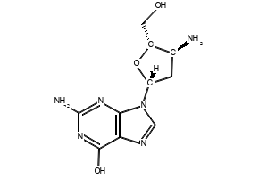 3'-Amino-2',3'-dideoxyguanosine structure, CAS 66323-49-7