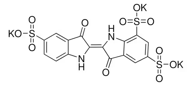 Indigotrisulfonic acid tripotassium salt structure, CAS 67627-18-3