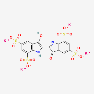 Indigotetrasulfonic acid tetrapotassium salt hydrate structure, CAS 67627-19-4