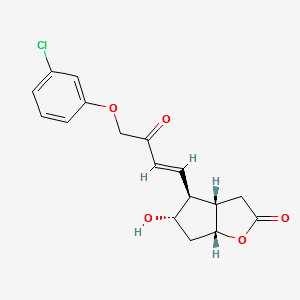 [3aa,4a(E),5b,6aa]-4-[4-(3-Chlorophenoxy)-3-oxo-1-butenyl]hexahydro-5-hydroxy-2H-cyclopenta[b]furan-2-one structure, CAS 67738-67-4