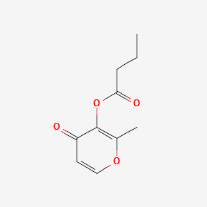 Maltyl butyrate structure, CAS 67860-01-9