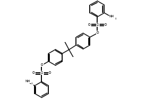2-Aminobenzenesulfonic acid (1-methylethylidene)di-4,1-phenylene ester structure, CAS 68015-60-1