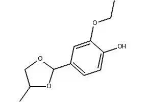 Ethyl vanillin propyleneglycol acetal structure, CAS 68527-76-4