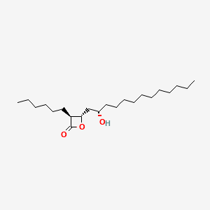 (3S,4S)-3-Hexyl-4-[(S)-2-hydroxytridecyl]-2-oxetanone structure, CAS 68711-40-0
