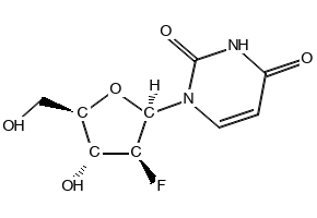 1-(2-Deoxy-2-fluoro-beta-D-arabinofuranosyl)uracil structure, CAS 69123-94-0