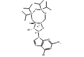 3',5'-O-(1,1,3,3-Tetraisopropyl-1,3-disiloxanediyl)guanosine structure, CAS 69304-44-5