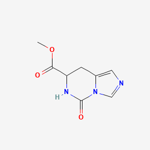Methyl (S)-5,6,7,8-tetrahydro-5-oxoimidazo[1,5-c]pyrimidine-7-carboxylate structure, CAS 69614-04-6