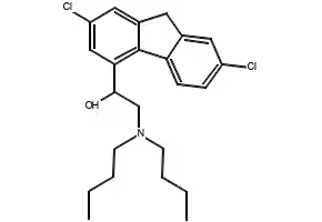 2,7-Dichloro-alpha-[(dibutylamino)methyl]-9H-fluorene-4-methanol structure, CAS 69759-61-1