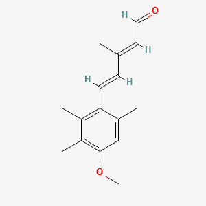 (2E,4E)-5-(4-Methoxy-2,3,6-trimethylphenyl)-3-methylpenta-2,4-dienal structure, CAS 69877-38-9