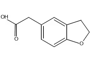 2,3-Dihydrobenzofuranyl-5-acetic acid structure, CAS 69999-16-2
