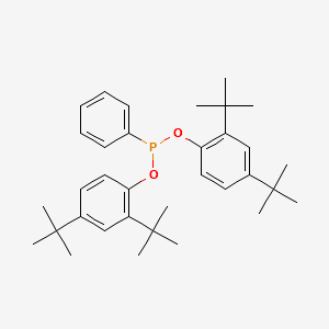 Bis(2,4-di-tert-butylphenyl)phenyl phosphonite structure, CAS 70146-21-3