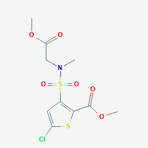 5-Chloro-3-[N-(methoxy-carbonyl-methyl)sulfamoyl]-2-thiophene carboxylic acid methyl ester structure, CAS 70374-38-8