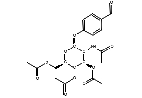 4-Formylphenyl 2-acetamido-3,4,6-tri-O-acetyl-2-deoxy-beta-D-glucopyranoside structure, CAS 70622-68-3