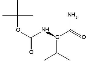 Boc-D-valine amide structure, CAS 70717-76-9