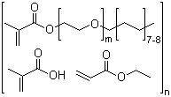 2-Methyl-2-acrylic acid ethyl acrylate and polyethyleneglycol monomethylacrylate-C16-18-alkyl ether polymer structure, CAS 70879-60-6