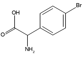 2-Amino-2-(4-bromophenyl)acetic acid structure, CAS 71079-03-3