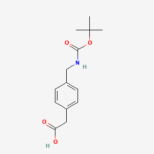 Boc-(4-aminomethylphenyl)acetic acid structure, CAS 71420-92-3