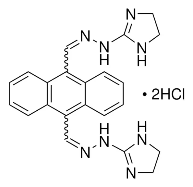 Bisantrene dihydrochloride structure, CAS 71439-68-4