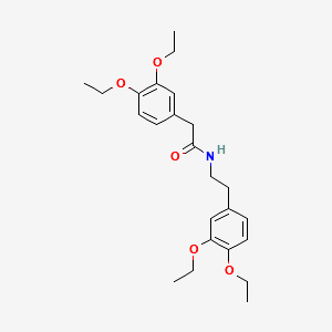 N-(3,4-Diethyloxy)phenylethyl-3,4-diethyloxyphenyl acetamide structure, CAS 71457-14-2
