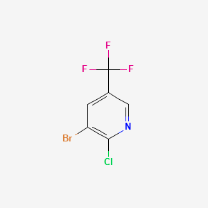 3-Bromo-2-chloro-5-(trifluoromethyl)pyridine structure, CAS 71701-92-3