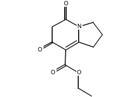 Ethyl 7-hydroxy-5-oxo-1,2,3,5-tetrahydroindolizine-8-carboxylate structure, CAS 72130-68-8