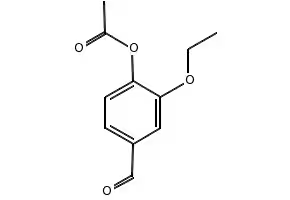 2-Ethoxy-4-formylphenyl acetate structure, CAS 72207-94-4